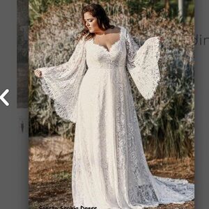 Boho wedding dress never worn size 20W